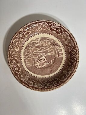 Stafford Brown and Cream Historic Pottery Backstamp Plate